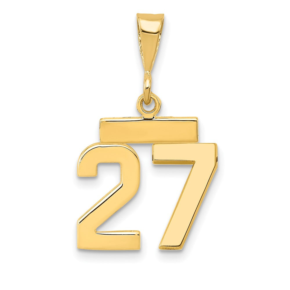 14k Yellow Gold Small Polished Number 27 Charm
