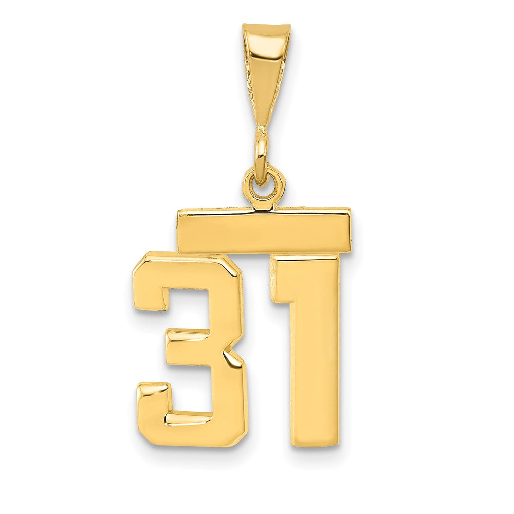 14k Yellow Gold Small Polished Number 31 Charm