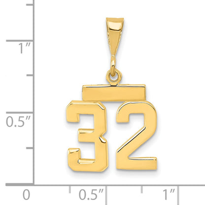 14k Yellow Gold Small Polished Number 32 Charm