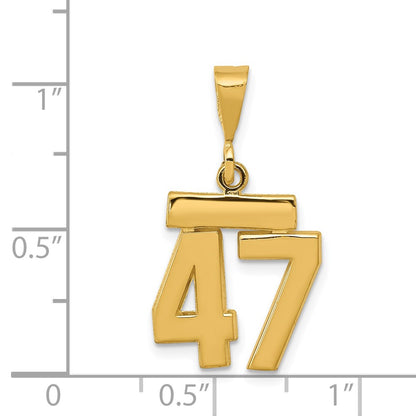 14k Yellow Gold Small Polished Number 47 Charm