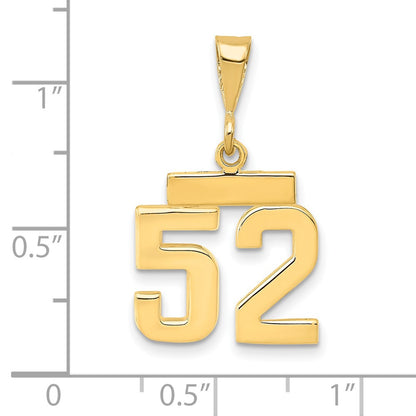 14k Yellow Gold Small Polished Number 52 Charm