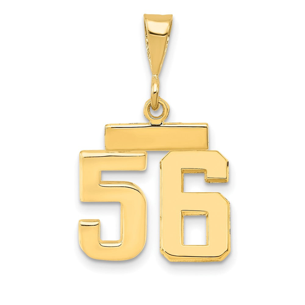 14k Yellow Gold Small Polished Number 56 Charm
