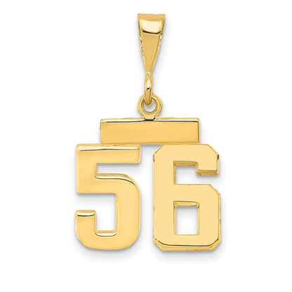14k Yellow Gold Small Polished Number 56 Charm