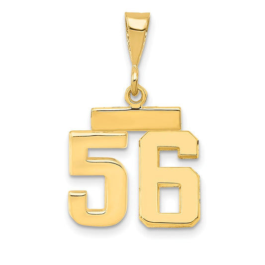 14k Yellow Gold Small Polished Number 56 Charm