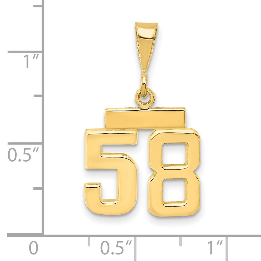 14k Yellow Gold Small Polished Number 58 Charm