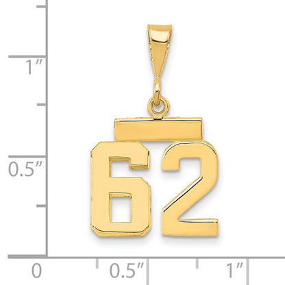 14k Yellow Gold Small Polished Number 62 Charm