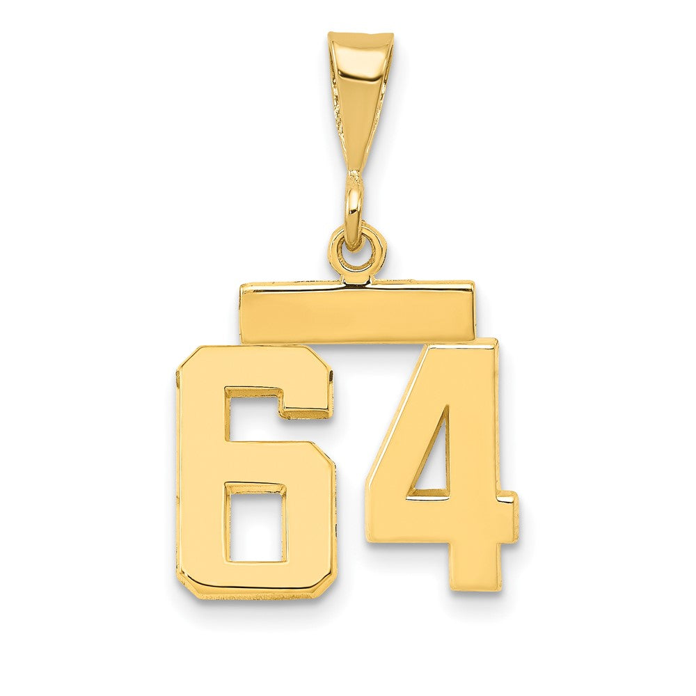 14k Yellow Gold Small Polished Number 64 Charm