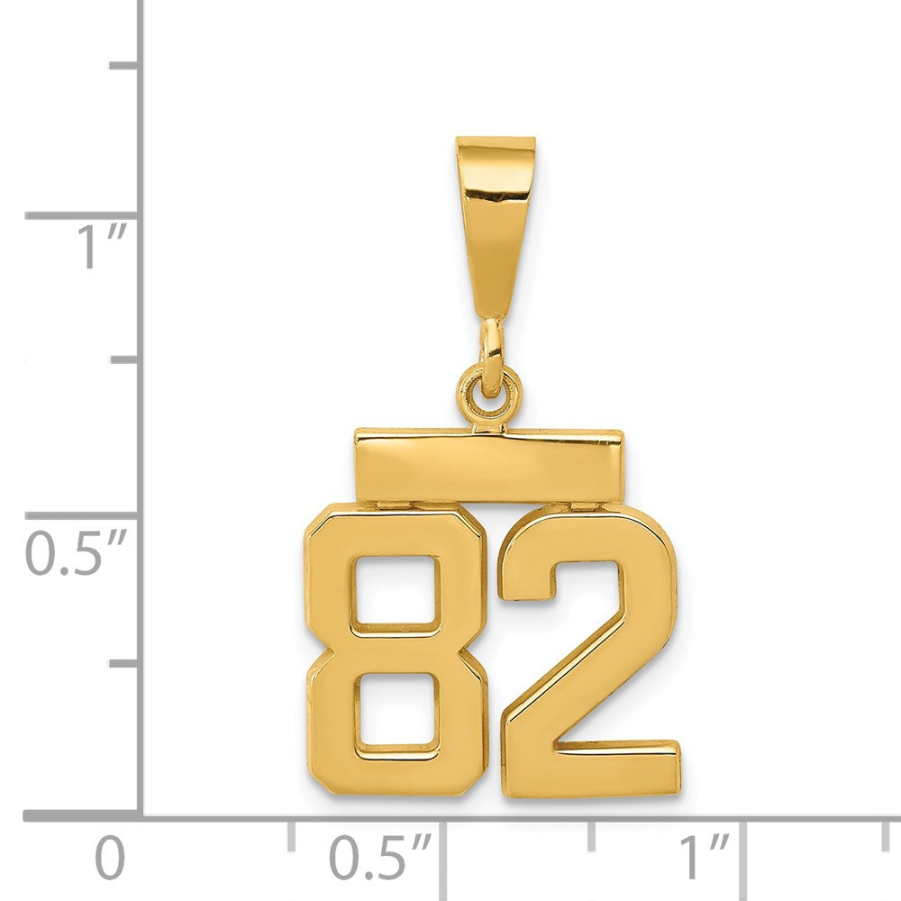 14k Yellow Gold Small Polished Number 82 Charm