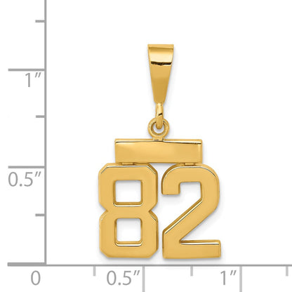 14k Yellow Gold Small Polished Number 82 Charm