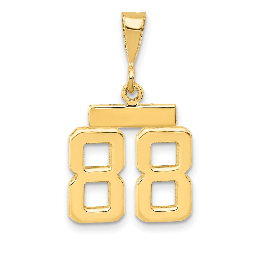 14k Yellow Gold Small Polished Number 88 Charm