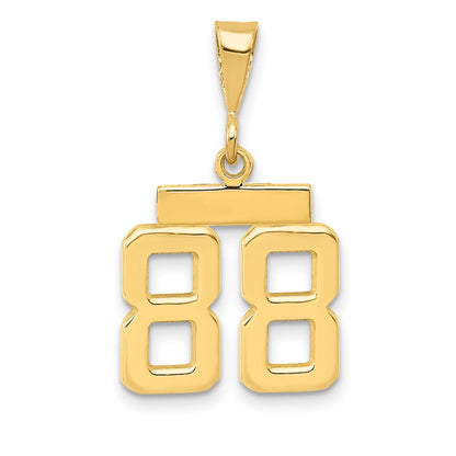 14k Yellow Gold Small Polished Number 88 Charm