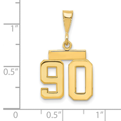 14k Yellow Gold Small Polished Number 90 Charm