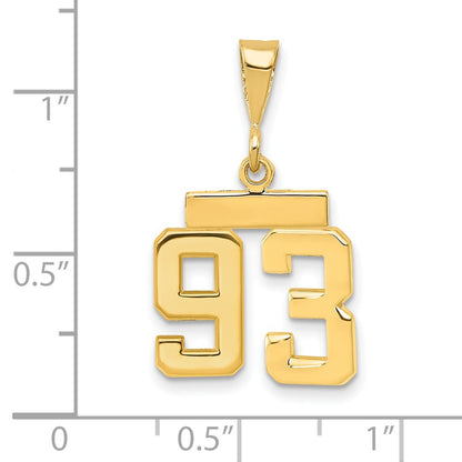 14k Yellow Gold Small Polished Number 93 Charm