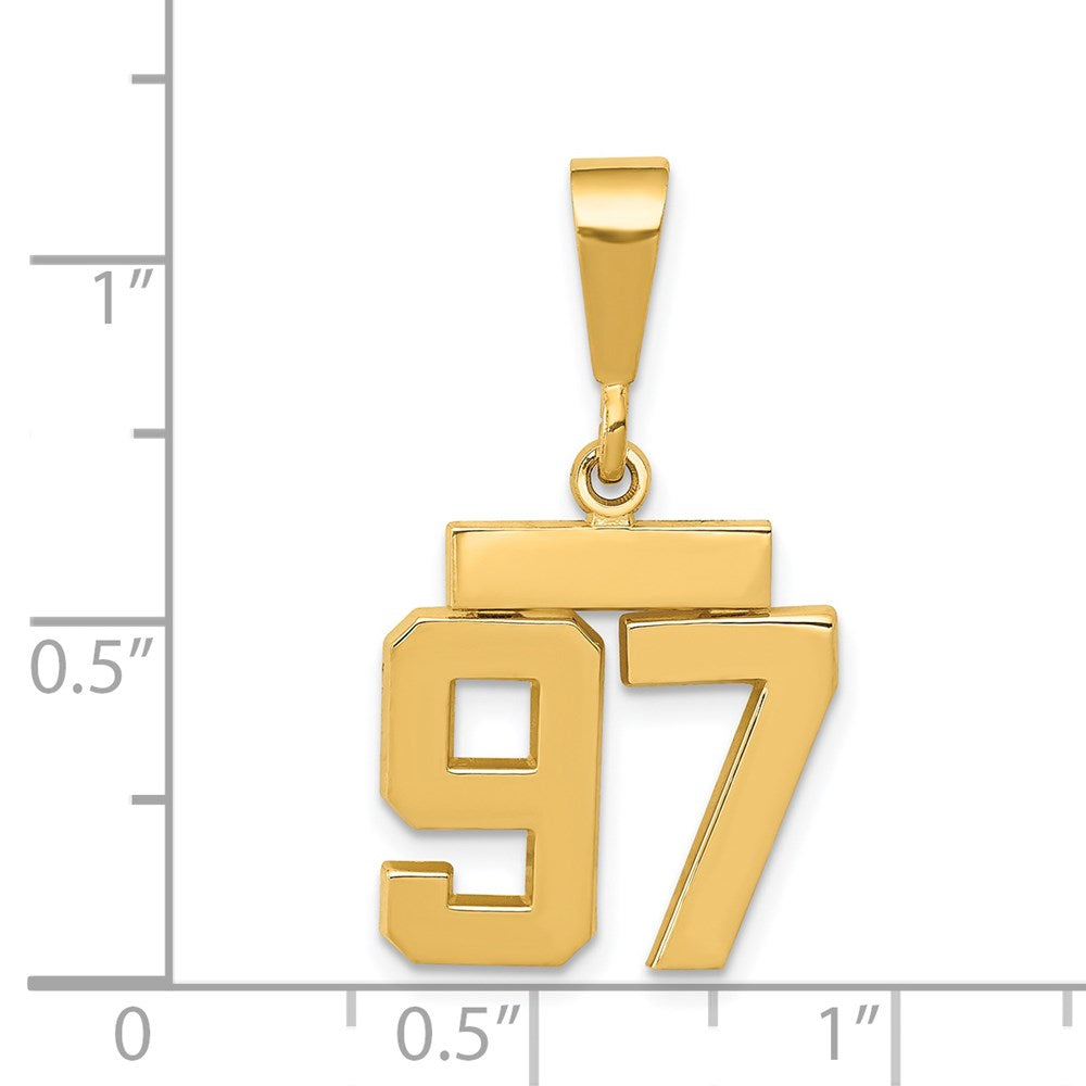 14k Yellow Gold Small Polished Number 97 Charm