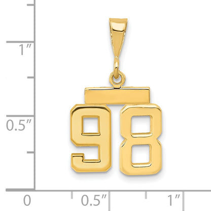 14k Yellow Gold Small Polished Number 98 Charm
