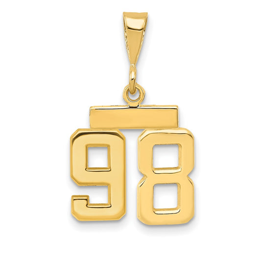 14k Yellow Gold Small Polished Number 98 Charm