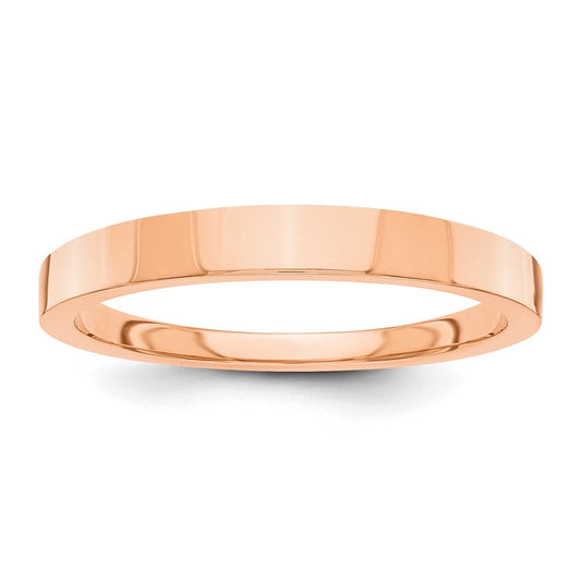 Solid 18K Rose Gold 3mm Tapered Polished Men's/Women's Wedding Band Ring Size 6