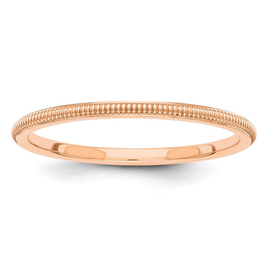 Solid 18K Rose Gold 1.5mm Milgrain Men's/Women's Wedding Band Ring Size 5.5