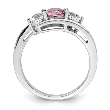 Survivor Collection 10k White Gold White Gold Rhodium-plated White and Pink Swarovski Topaz Sue Ring