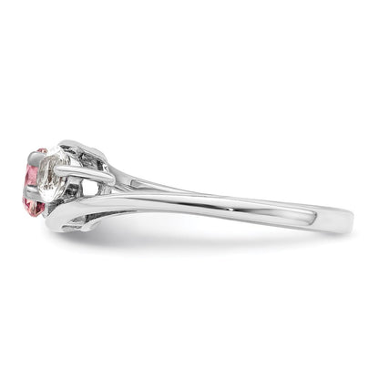 Survivor Collection 10k White Gold White Gold Rhodium-plated White and Pink Swarovski Topaz Sue Ring
