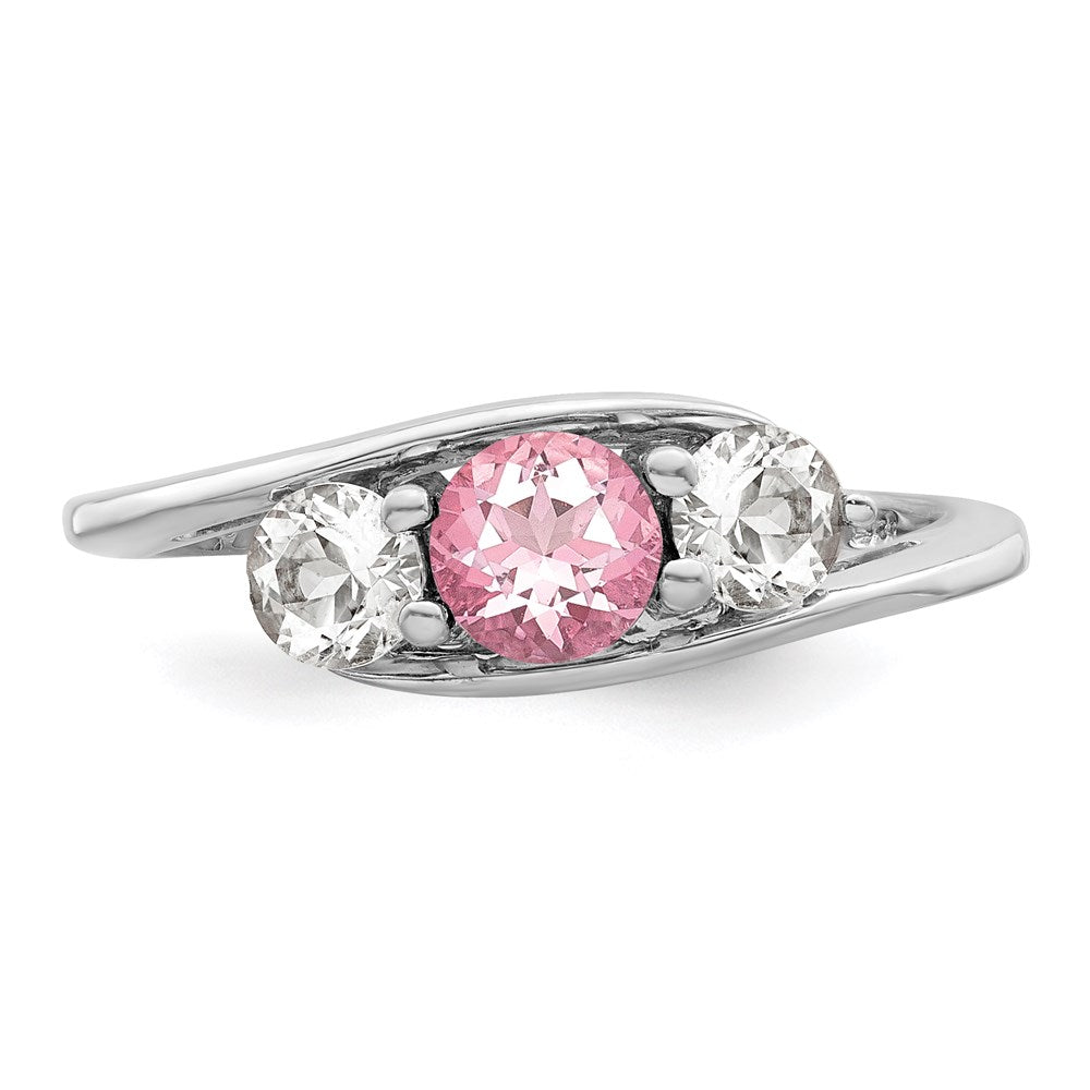 Survivor Collection 10k White Gold White Gold Rhodium-plated White and Pink Swarovski Topaz Sue Ring
