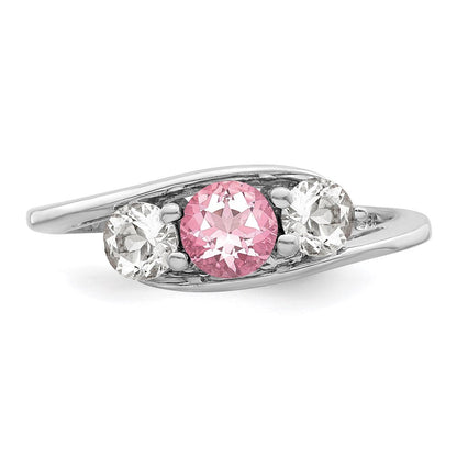 Survivor Collection 10k White Gold White Gold Rhodium-plated White and Pink Swarovski Topaz Sue Ring