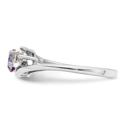 Survivor Collection 10k White Gold White Gold Rhodium-plated White and Purple Swarovski Topaz Sue Ring