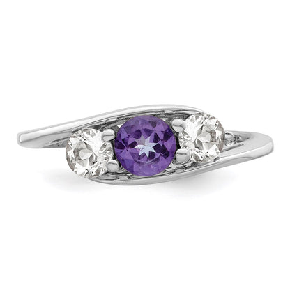 Survivor Collection 10k White Gold White Gold Rhodium-plated White and Purple Swarovski Topaz Sue Ring