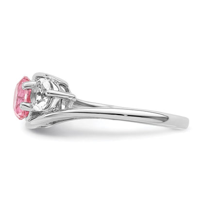 Survivor Collection 10k White Gold White Gold Rhodium-plated White and Pink Swarovski Topaz Sue Ring