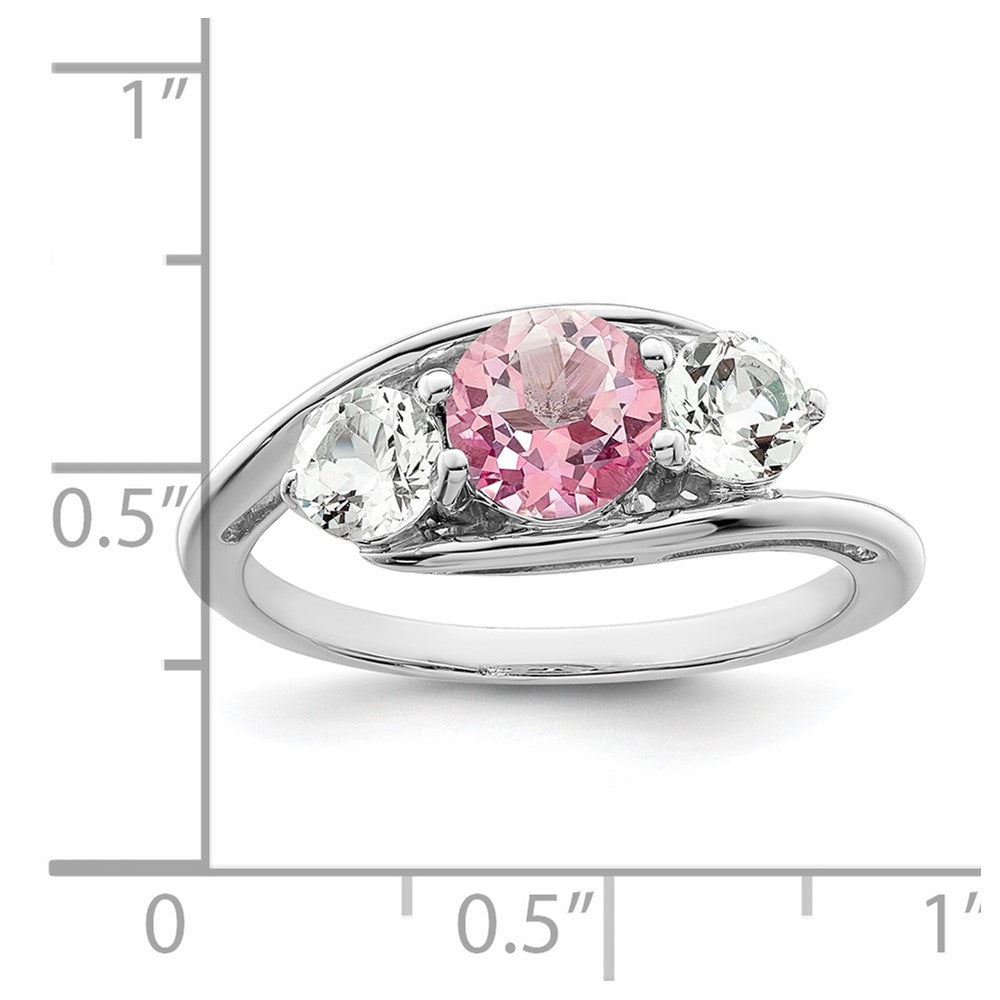 Survivor Collection 10k White Gold White Gold Rhodium-plated White and Pink Swarovski Topaz Sue Ring