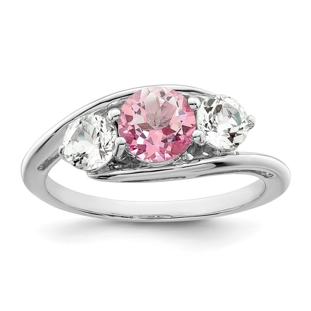 Survivor Collection 10k White Gold White Gold Rhodium-plated White and Pink Swarovski Topaz Sue Ring