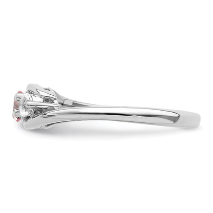 10K White Gold Survivor Collection Clear/Pink Swarovski Topaz Sue Ring