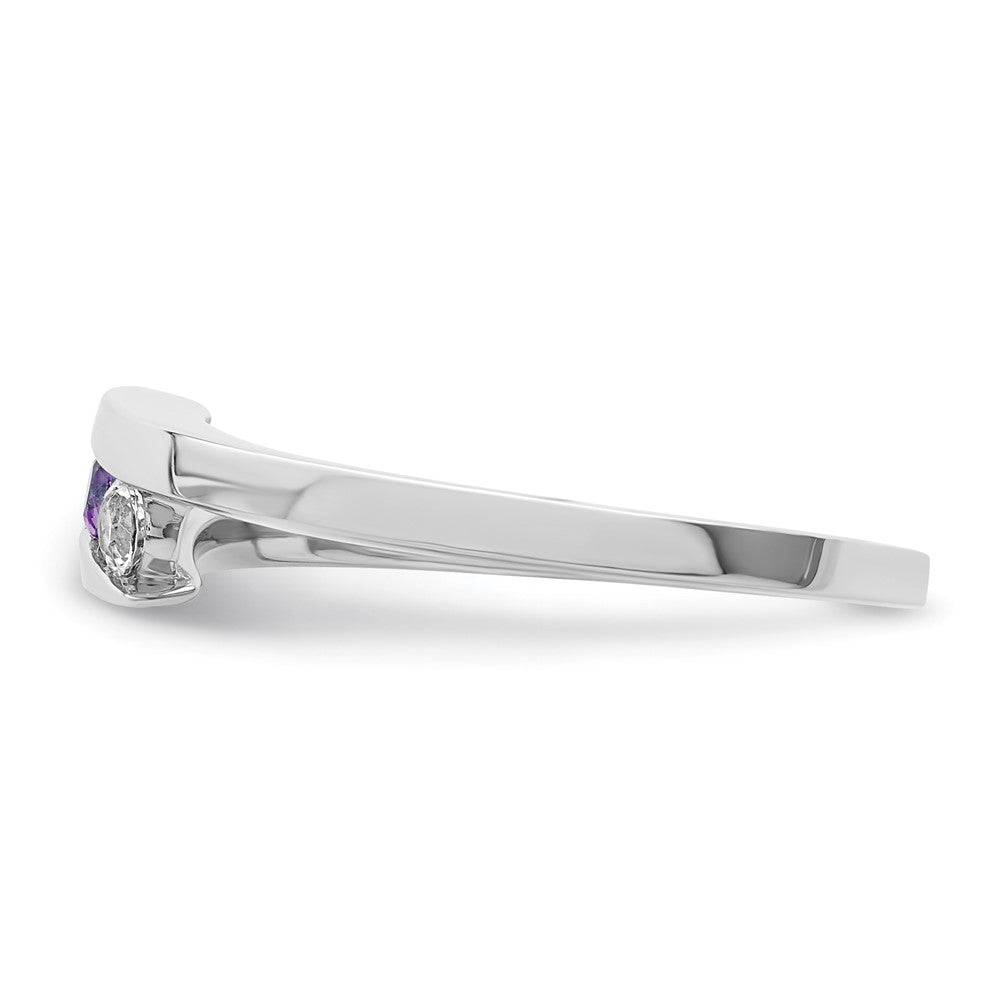 10k White Goldw Survivor Clear u0026 Purple Swarovski Topaz Circle of Strength Ring