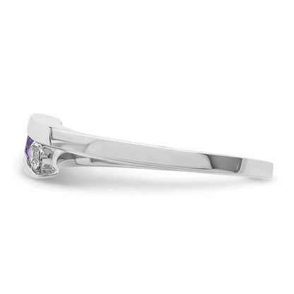 10k White Goldw Survivor Clear u0026 Purple Swarovski Topaz Circle of Strength Ring