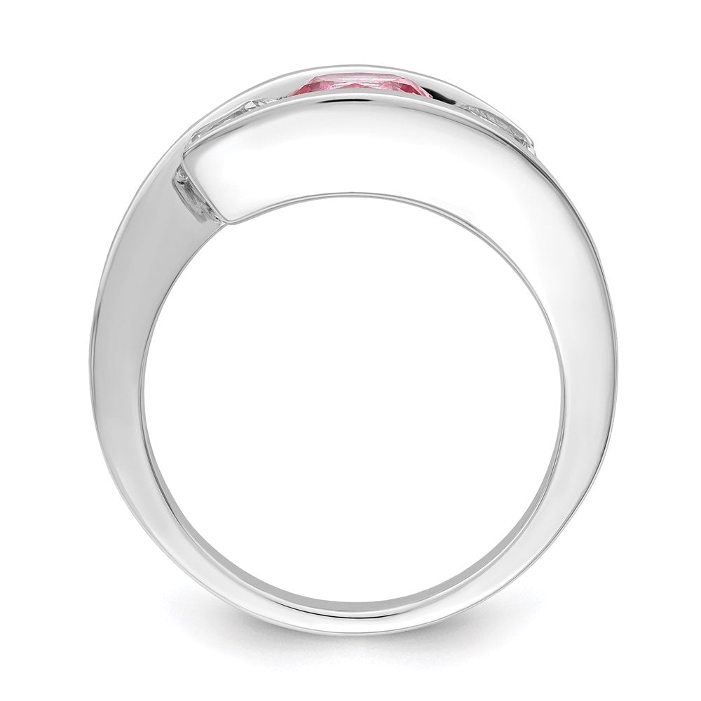 Survivor Collection 10k White Gold White Gold Rhodium-plated White and Pink Swarovski Topaz Journey Ring