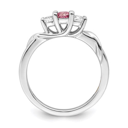 Survivor Collection 10k White Gold White Gold Rhodium-plated White and Pink Swarovski Topaz Joanna Ring
