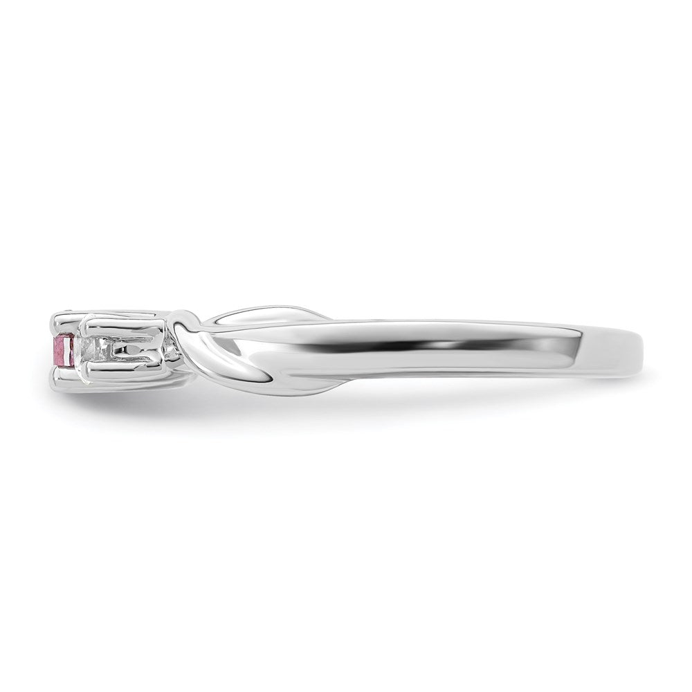 Survivor Collection 10k White Gold White Gold Rhodium-plated White and Pink Swarovski Topaz Joanna Ring