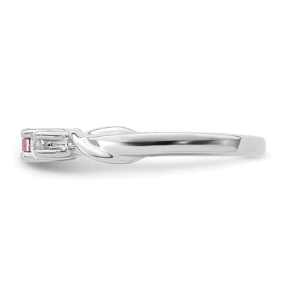 Survivor Collection 10k White Gold White Gold Rhodium-plated White and Pink Swarovski Topaz Joanna Ring