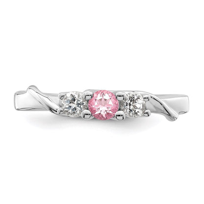 Survivor Collection 10k White Gold White Gold Rhodium-plated White and Pink Swarovski Topaz Joanna Ring