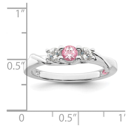 Survivor Collection 10k White Gold White Gold Rhodium-plated White and Pink Swarovski Topaz Joanna Ring