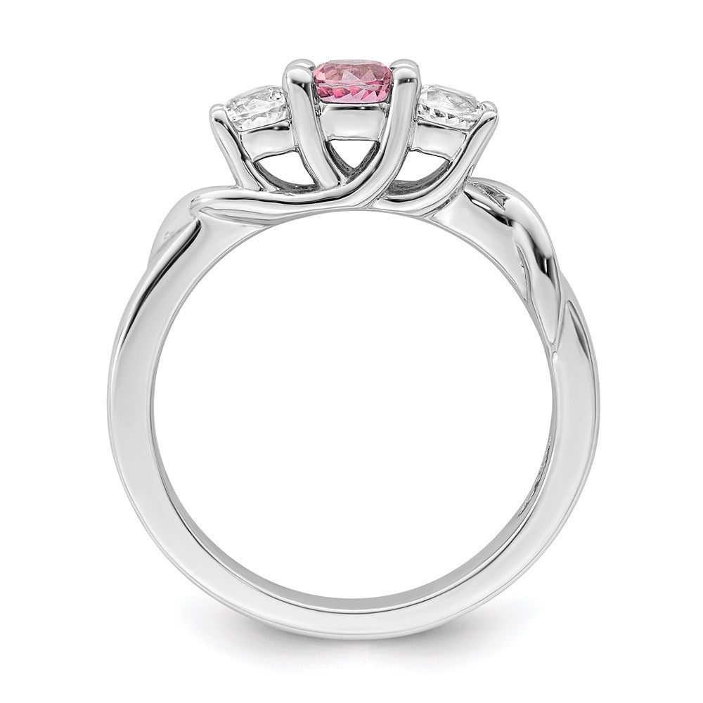 Survivor Collection 10k White Gold White Gold Rhodium-plated White and Pink Swarovski Topaz Joanna Ring