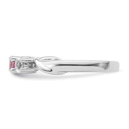 Survivor Collection 10k White Gold White Gold Rhodium-plated White and Pink Swarovski Topaz Joanna Ring