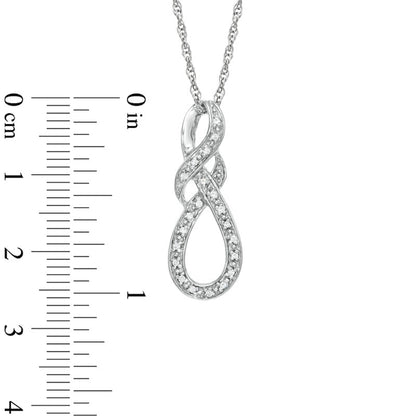 Natural Diamond Accent Knotted Swirl Pendant in Sterling Silver