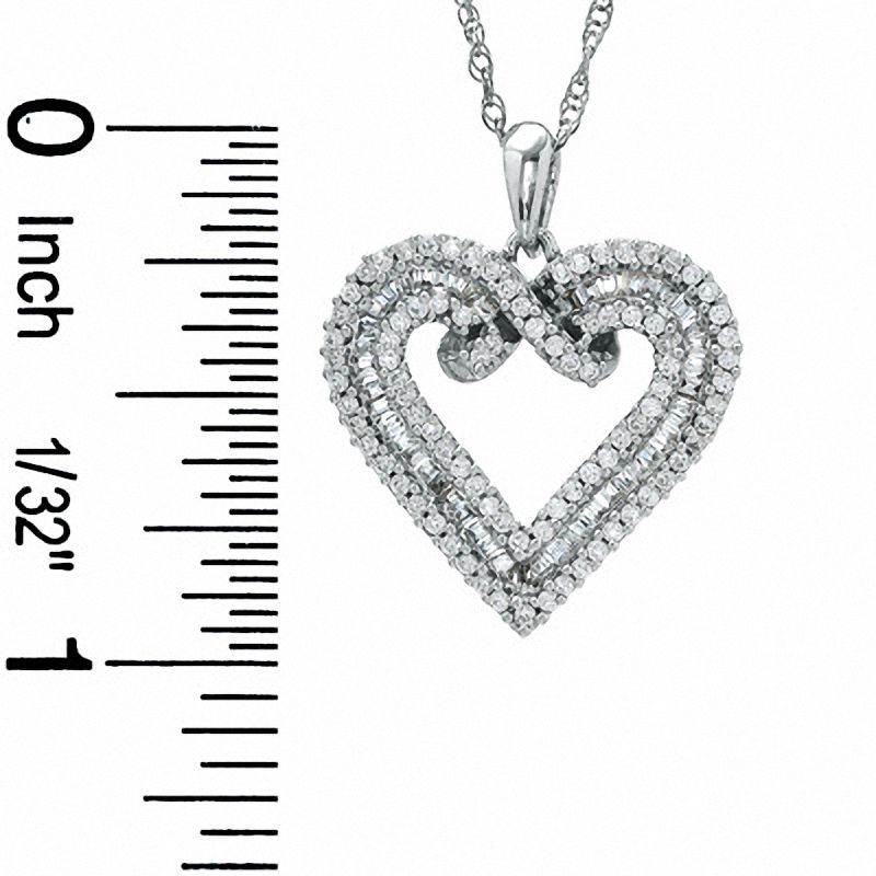 0.33 CT. T.W. Natural Diamond Pretzel Heart Pendant in Sterling Silver