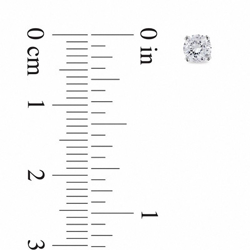 4.0mm Lab-Created White Sapphire Stud Earrings in 10K White Gold