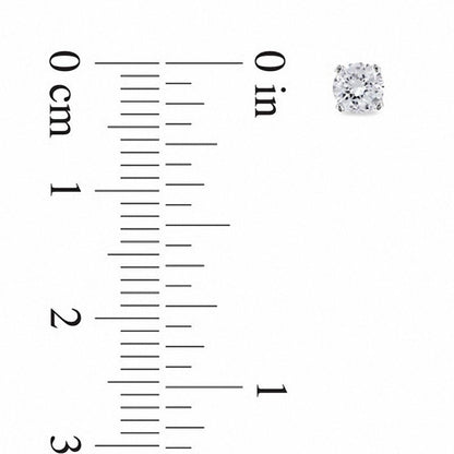 4.0mm Lab-Created White Sapphire Stud Earrings in 10K White Gold