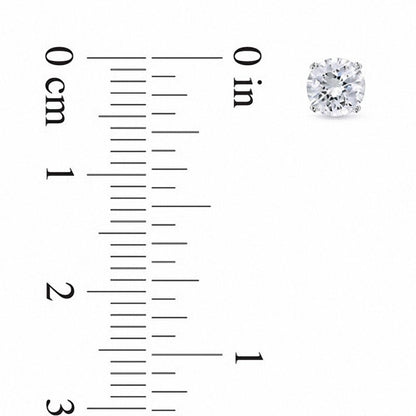5.0mm Lab-Created White Sapphire Stud Earrings in 10K White Gold