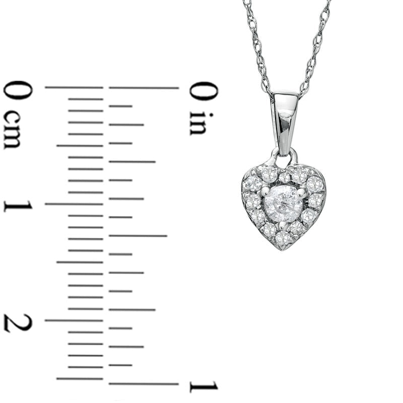0.25 CT. T.W. Natural Diamond Heart Frame Pendant in 10K White Gold