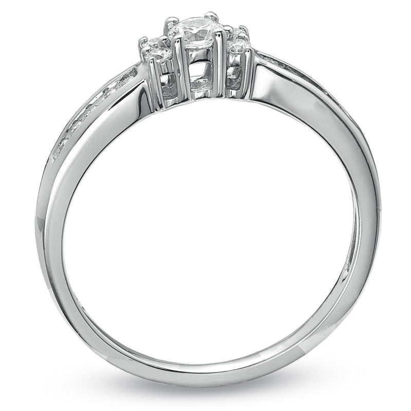 1/4 CT. T.W. Diamond Channel Engagement Ring in 14K White Gold