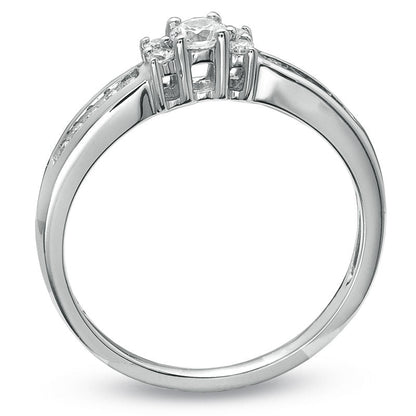 1/4 CT. T.W. Diamond Channel Engagement Ring in 14K White Gold